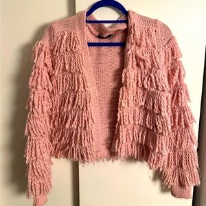 Pink fuzzy cardigan #fuzzycardigan